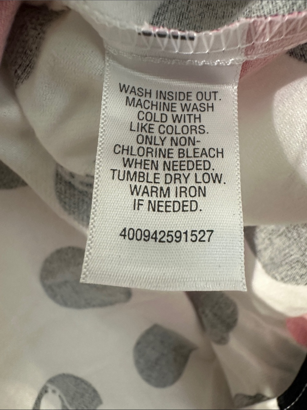 Sonoma White Pajama Set with Pink and Black Polka Dots - Picture 8 of 9